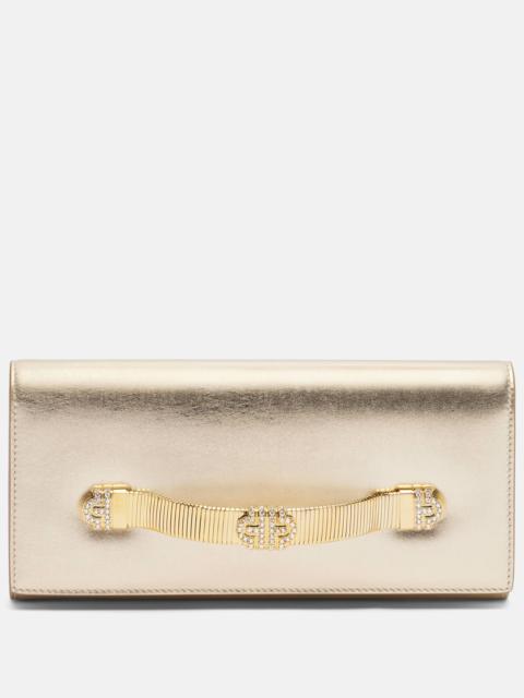 BVLGARI Bvlgari Tubogas metallic leather clutch