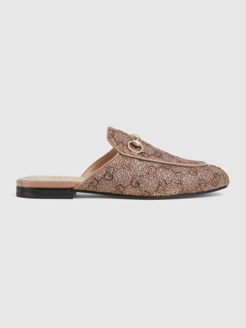 GUCCI Women's crystal Princetown slipper