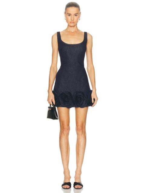 self-portrait Denim 3d Flower Mini Dress