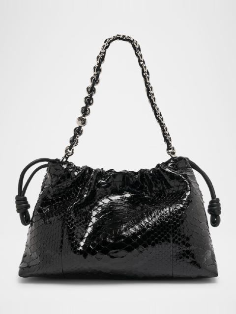 Loewe Flamenco Large Shoulder Bag in Patent Python