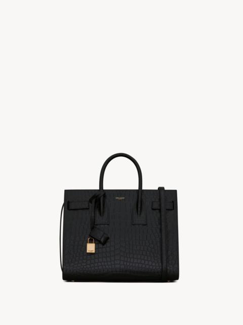 SAC DE JOUR SMALL IN MATTE EMBOSSED CROCODILE LEATHER