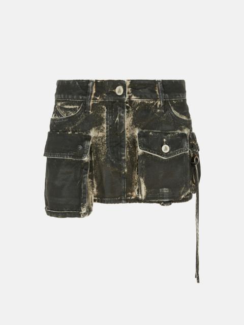 THE ATTICO "FAY'' NAVY BLUE MINI SKIRT