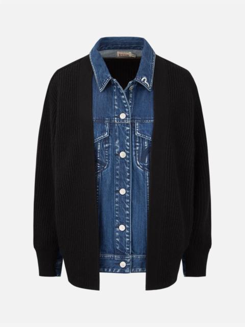 EVISU FABRIC BLOCKING DENIM SHIRT JACKET