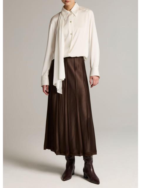 Vince Raw-Edge Satin Skirt