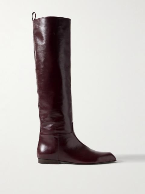 KHAITE Colt Glossed-leather Knee Boots