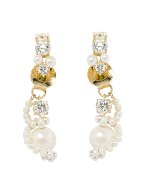 Completedworks Completedworks Pearl and Zirconia-embellished 18kt Gold Vermeil Earrings