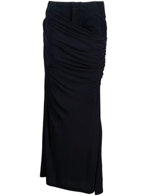 CHRISTOPHER ESBER Wrapped denim-trim maxi skirt