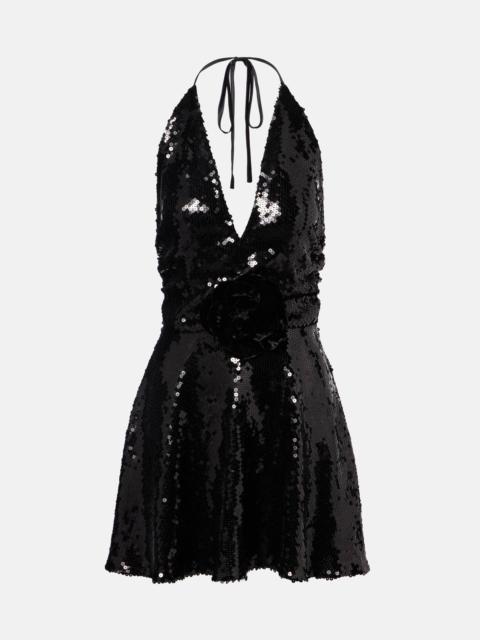 Dolce & Gabbana Sequined halterneck minidress
