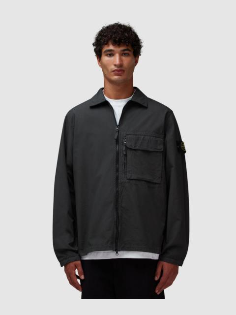 Stone Island Garment dyed cotton zipped overshirt