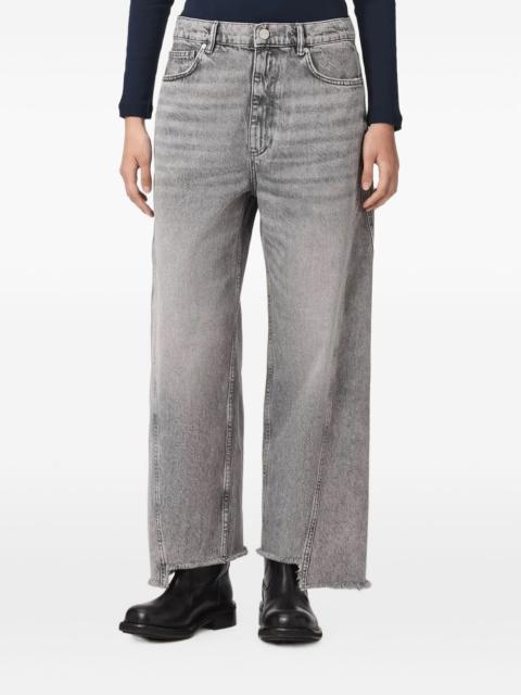 ALLSAINTS frayed raw-hem wide-leg jeans