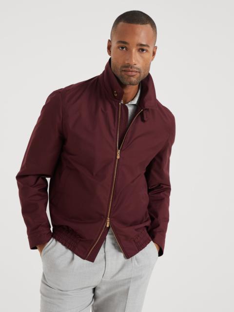 Lightweight water-resistant techno cotton gabardine outerwear jacket