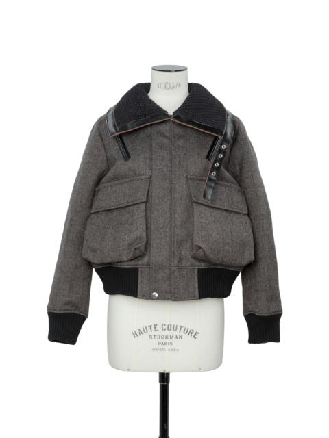 sacai Double-Faced Herringbone Puffer Blouson