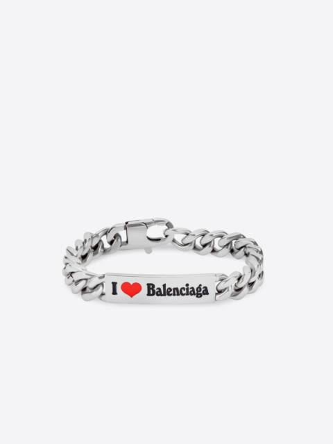 BALENCIAGA Plate Gourmette Bracelet in Silver