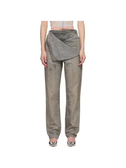 Diesel Gray D-Thalira Slim High Waist Jeans