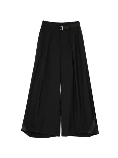 sacai belt pleated trousers