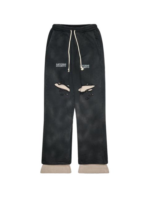 SATOSHI NAKAMOTO Holy Ghost Layered Thermal Sweatpants "Black" SAT019