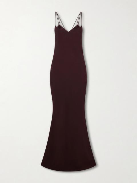 TOM FORD Maroon Enverse Satin Gown