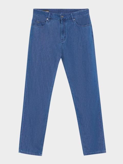 EMPORIO ARMANI Men's Medium-Wash Denim Straight-Leg Jeans