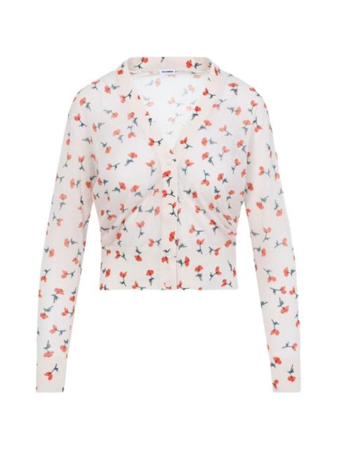 Jil Sander floral collared knitwear