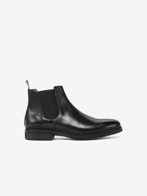 CORNELIANI Black aged calfskin Chelsea boots