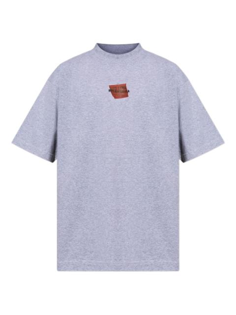 BALENCIAGA Taped logo-print cotton t-shirt