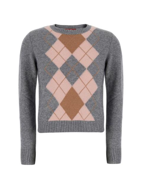 Max Mara argyle-intarsia knit sweater