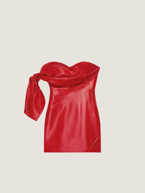 Givenchy MINI BUSTIER DRESS IN NAPPA LEATHER WITH BOW