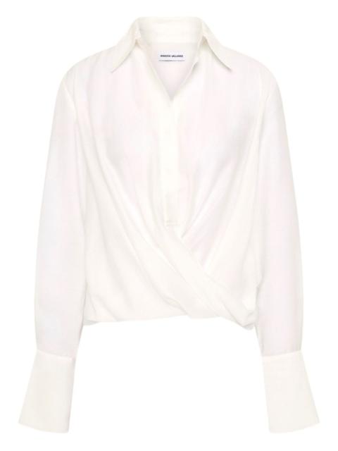 REBECCA VALLANCE Noor wrap collared blouse