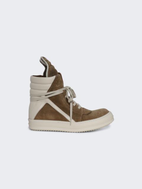 Rick Owens Temple Geobasket High Top Sneakers Sumi Brown