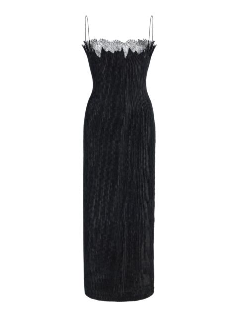 FFORME Lumie Pleated Lace Midi Dress