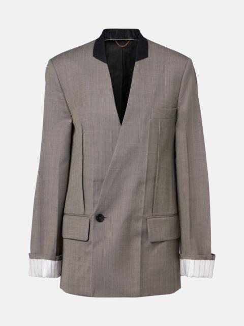 Victoria Beckham Herringbone virgin wool blazer