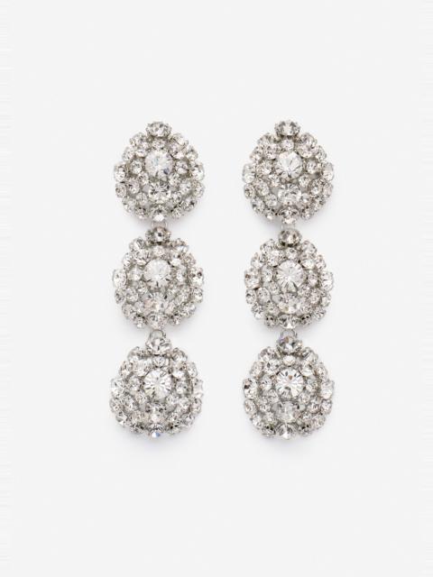 MAGDA BUTRYM Crystal cluster drop earrings in silver