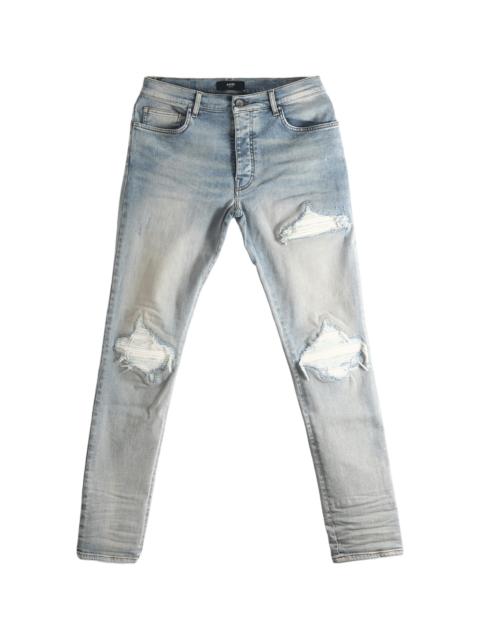 AMIRI MX1 Ultrasuede Skinny Jeans "Antique Indigo" AM5JE006 000F