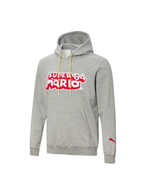 PUMA PUMA x Super Mario Crossover Nintendo Printing Knit Sports Pullover Gray 589098-01