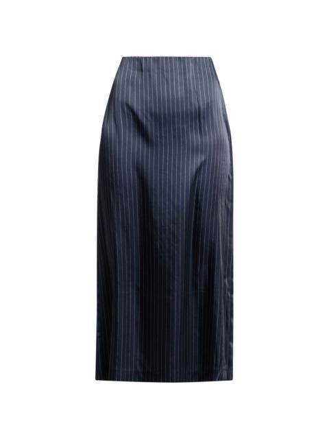 pinstripe-pattern pencil midi skirt