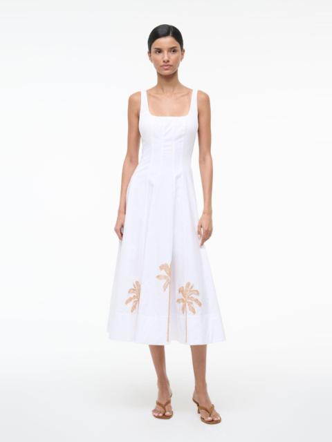 STAUD STAUD WELLS DRESS WHITE EMBROIDERY 1
