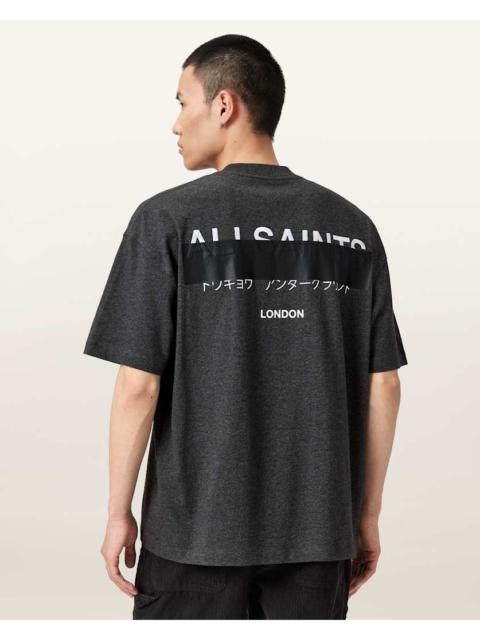 ALLSAINTS REDACT OVERSIZED EMBROIDERED LOGO T-SHIRT