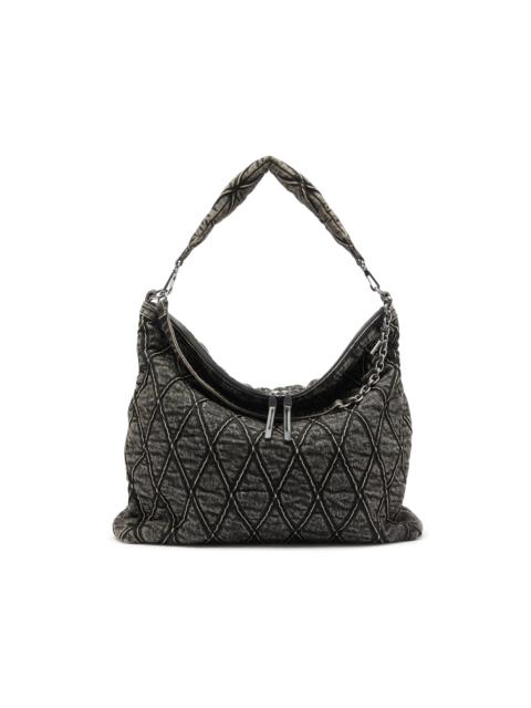 Diesel CHARM-D - HOBO BAG IN ACID-WASH QUILTED DENIM