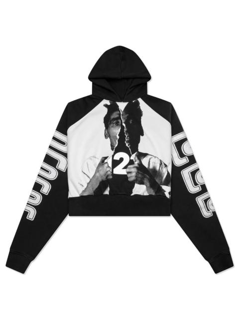 RRR123 OPEN UP AGAPE HOODIE - BLACK/HEATHER