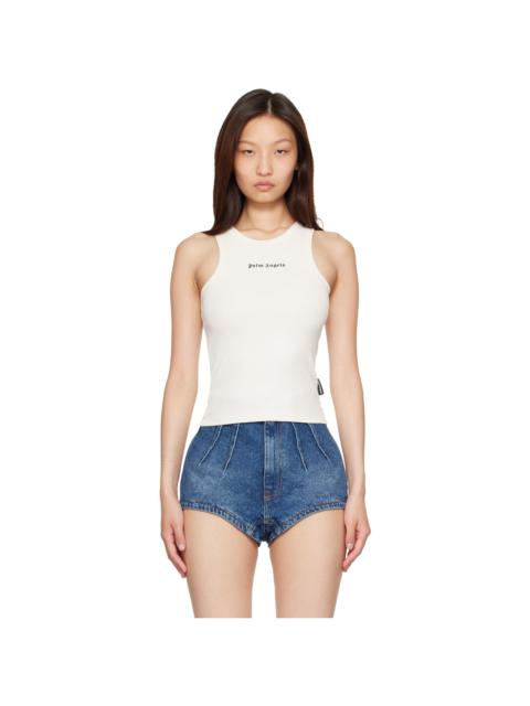 Palm Angels Off-White Classic Logo Fitted Tank Top