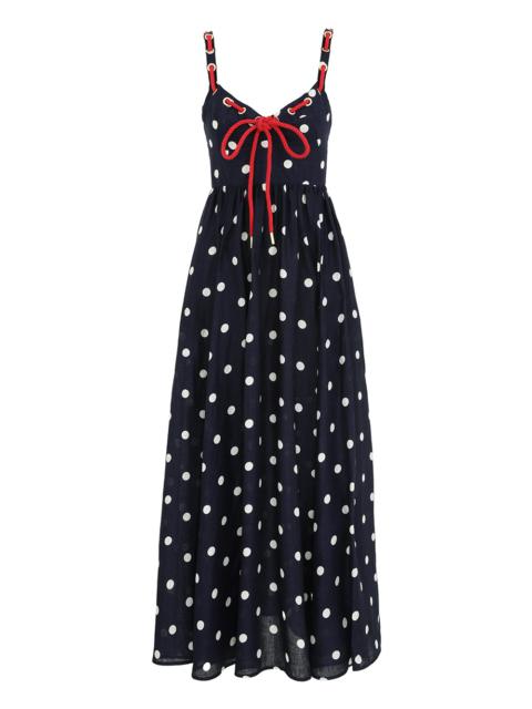 【Zimmermann】Crush polka-dot linen midi dress Zimmermann Crush polka-dot linen midi dress - Dresses