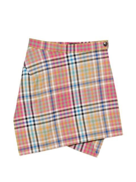 Vivienne Westwood Infinity plaid-pattern asymmetric skirt