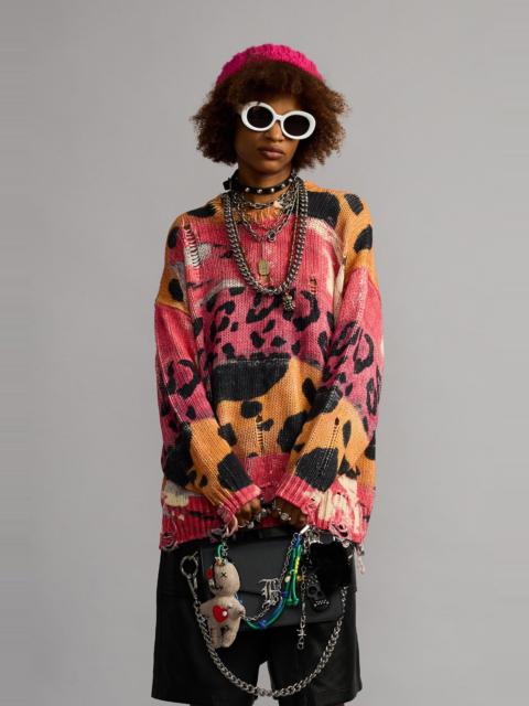 R13 PRINTED OVERSIZED SWEATER