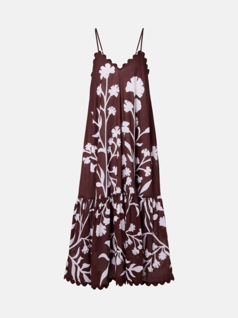 juliet dunn Scalloped cotton midi dress