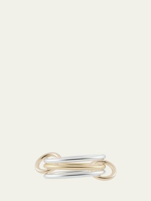 Spinelli Kilcollin Solarium SY Three Link Ring in Sterling Silver and 18K Yellow Gold Connectors