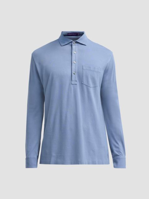 Ralph Lauren Men's Soft Cotton Long-Sleeve Polo Shirt - Blue Horizon