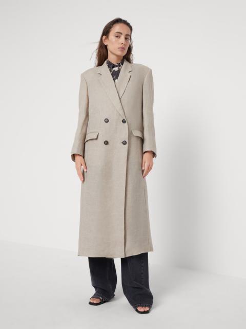 Brunello Cucinelli Lightweight linen coat with monili