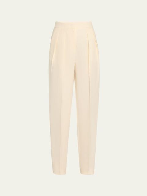 GIORGIO ARMANI Pleated Cady Straight-Leg Tuxedo Trousers