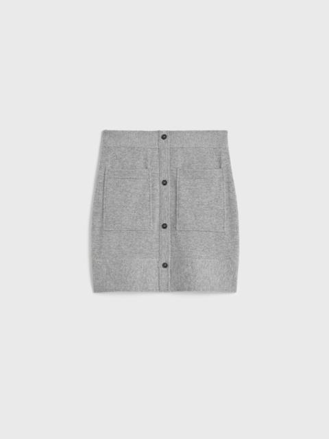 TOTEME Buttoned cashmere skirt grey melange