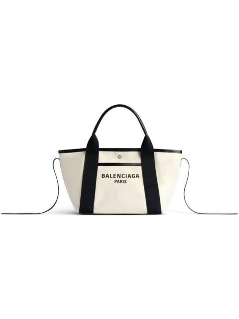 BALENCIAGA Women's Biarritz Small Tote Bag  in Beige/black